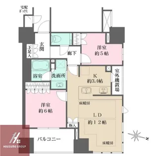 ザ・パークハウス大阪梅田タワー【23階】の間取り