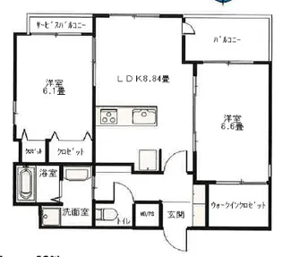 ヴィクトワール神崎【4階】の間取り