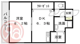フィレンツェなんば南【9階】の間取り