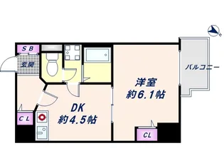 プレサンス千日前通【4階】の間取り