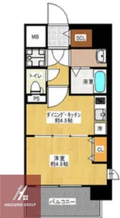 レジュールアッシュ都島ヴェルクレール【4階】の間取り