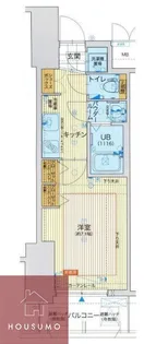 レジュールアッシュ梅田レジデンス【9階】の間取り