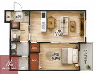 カーサカルマ諸口【302号室】の間取り