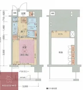 エステムコート梅田東アクアパレス【5階】の間取り