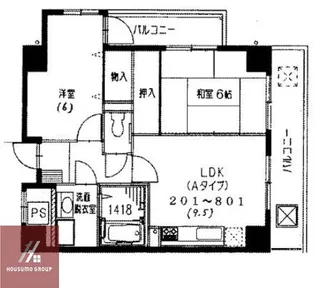 梅田鴻臚館【4階】の間取り