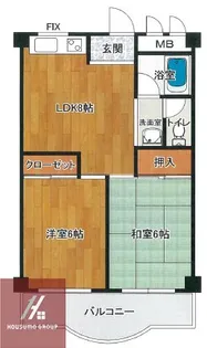 今津マンション【307号室】の間取り