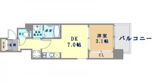 クレストコート靭公園【14階】の間取り