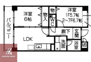 パームヒルズ【202号室】の間取り