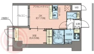 プレジオ難波ASIAN【12階】の間取り