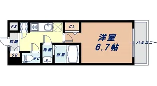 レジュールアッシュ中之島SOUTH【7階】の間取り