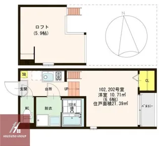 グランシエロ関目高殿【102【通常プラン】号室】の間取り