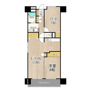 東部市場前レジデンス(旧メゾンミヤビ)【6階】の間取り