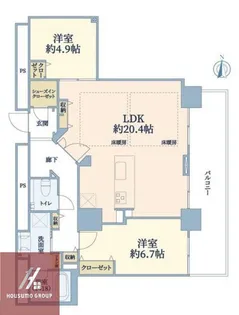 レジデンス梅田ローレルタワー【31階】の間取り