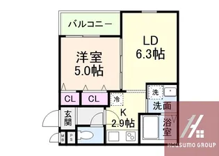 CHARME PARKSIDE Ⅱ【2階】の間取り