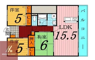 アビタ山本放出西【202号室】の間取り