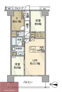 シティテラス鶴見緑地公園【302号室】の間取り
