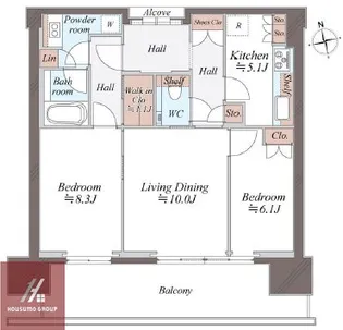 グラングリーン大阪 THE NORTH RESIDENCE【20階】の間取り