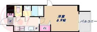 フォーリアライズ難波南レーヴ【5階】の間取り