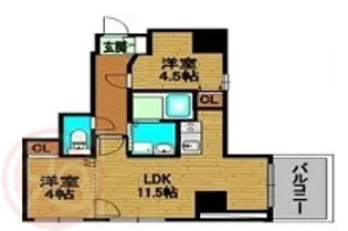 Imperial Suite 南堀江【5階】の間取り