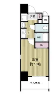 アーバンフラッツ難波東【14階】の間取り