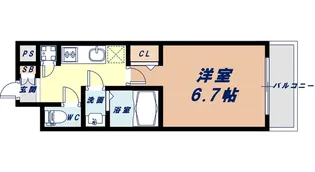 レジュールアッシュ中之島SOUTH【7階】の間取り