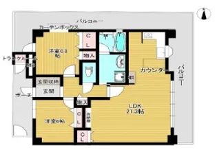 エステムコート阿倍野コンフォルト【9階】の間取り