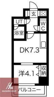 ONE ROOF FLAT TENJINBASHI【8階】の間取り