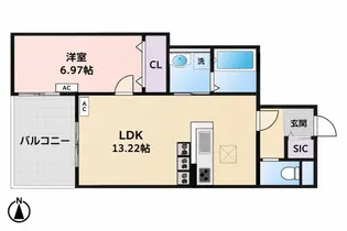 Peaceful is 南田辺【2階】の間取り