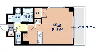 コーポYAHATAナンバ元町【9階】の間取り