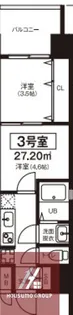 ビガーポリス417天満橋Ⅱ【3階】の間取り