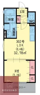 ピレーネ赤川【102号室】の間取り