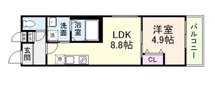 フジパレス杉本町ノース【1階】の間取り