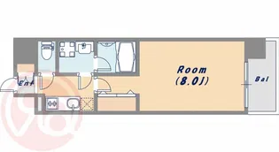 ワールドアイ難波南PORTA【2階】の間取り
