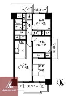 北梅田パーク・レジデンス【4階】の間取り