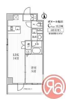 ボヌール梅田【2階】の間取り