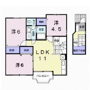ラヴィング・ヴィラB【2階】の間取り