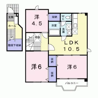 クレストール来山A【2階】の間取り