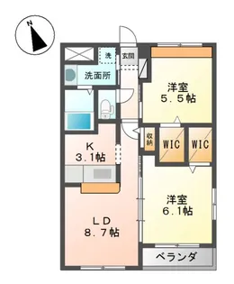 グランコスモA【3階】の間取り
