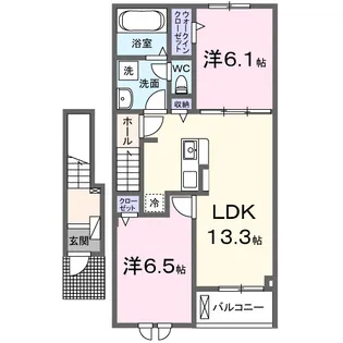 プラシード A【2階】の間取り