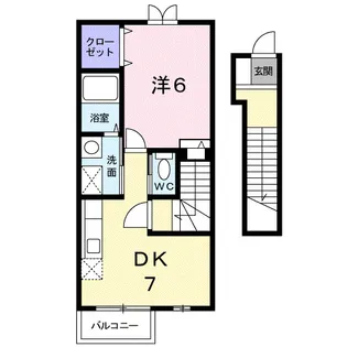 1DKの間取り画像