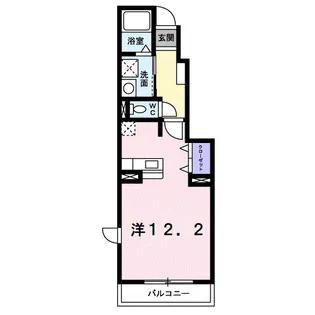 スカイヒルズB【1階】の間取り