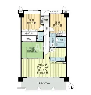 サーパスシティ木太一番館【0603号室】の間取り