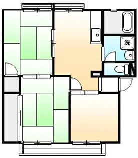 ジュネスハイム ペット(犬) 【C201号室号室】の間取り