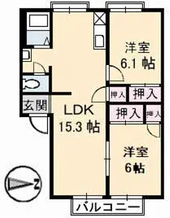 エミール・ハイツ【202号室】の間取り