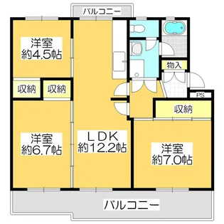 ヴィラナリー屋島5号棟【403号室】の間取り