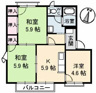 屋島フレグランス A棟【1階】の間取り
