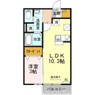 リビングタウン高松中央 A棟【108号室】の間取り