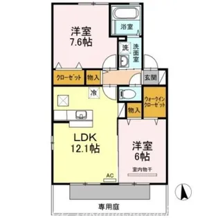 サンパティーク D棟【102号室】の間取り