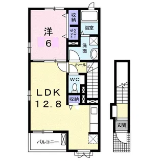ワイズKM Ⅱ【2階】の間取り