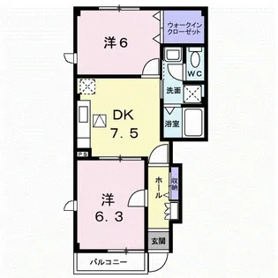 サンライズk3 B【1階】の間取り